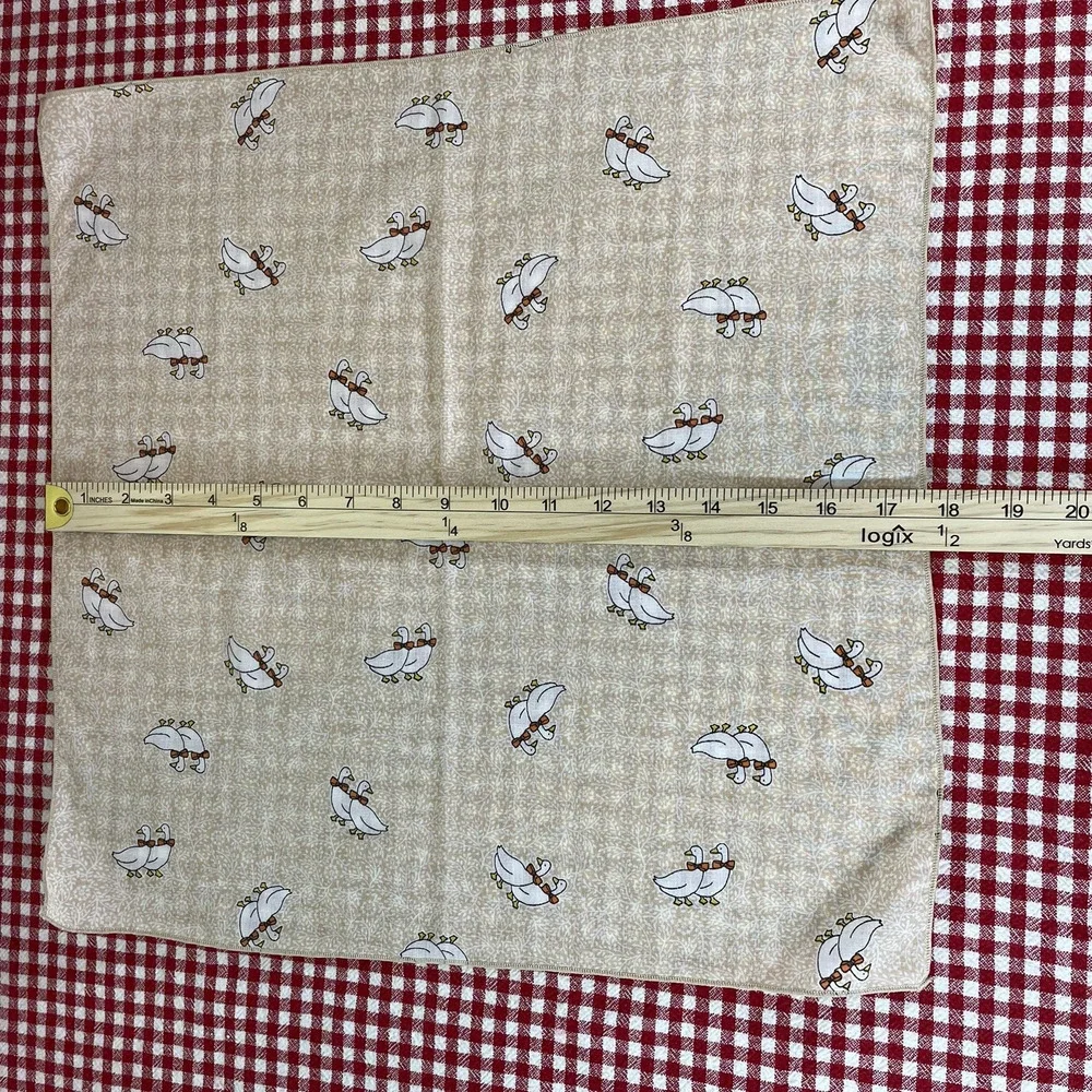 80s style goose patterned cloth napkins Set of 4 HANDMADE 18